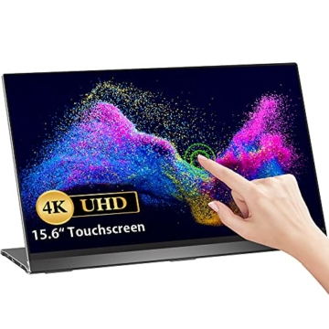 4K Portable Monitor Touchscreen, UPERFECT 15,6 Zoll Tragbarer USB C Monitor 3840x2160 UHD Mobile Display mit Schwerkraftsensor Auto-Rotation Rahmenlos Bildschirm - 1