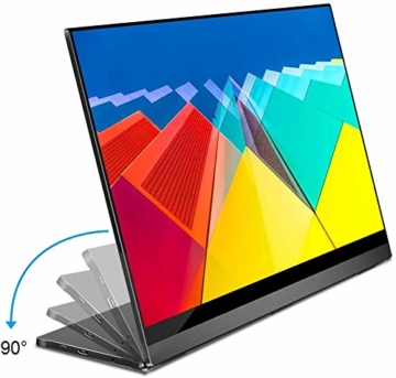 4K Portable Monitor Touchscreen, UPERFECT 15,6 Zoll Tragbarer USB C Monitor 3840x2160 UHD Mobile Display mit Schwerkraftsensor Auto-Rotation Rahmenlos Bildschirm - 6