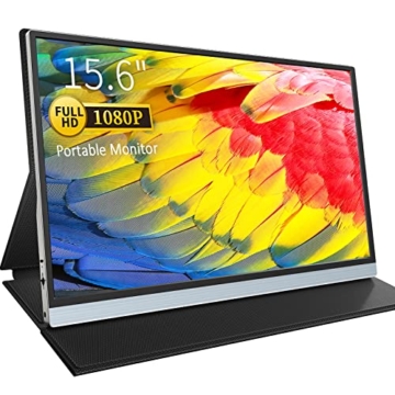 Portable Monitor 15,6 Zoll 1920 x 1080 2021 Tragbarer Monitor USB C IPS Bildschirm 100% SRGB Type-C HDMI Bluelight Augenschutz Gaming Monitor für PC Handy Laptop Xbox PS3 PS4 mit Schutzhülle - 1