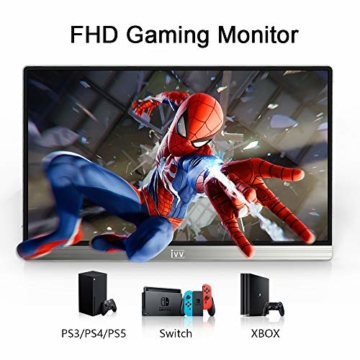 Portable Monitor - IVV 15.8 Zoll Tragbarer USB C Monitor IPS Bildschirm, 1080P Full HD Mobiler Monitor mit HDMI Typ-C Anschluß, für Handy, PC, Laptop, Raspberry Pi, PS4 PS5, Xbox, Switch (Szary)… - 4