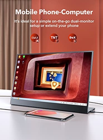 Portable Monitor, UPERFECT 15,6 Zoll tragbarer Monitor Display 1920 * 1080P Full HD IPS 178° View Rahmeloser HDMI/Typ-C Gaming Monitor